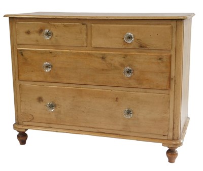 Lot 758 - A Victorian pine chest of drawers, the...