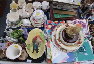 Lot 2036 - Ceramics, including figures of cockerel and...