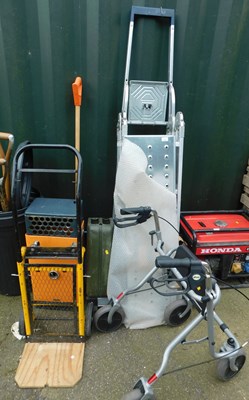 Lot 1127 - A set of decorator's ladders, with stand, a...