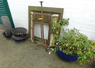 Lot 1139 - A large cobalt blue planter with plants, a...