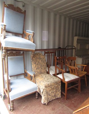 Lot 1121 - A group of chairs, comprising a two Edwardian...