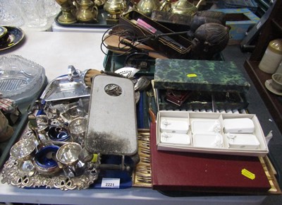 Lot 2221 - Silver plated wares, household wares including...