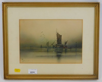 Lot 2233 - W B Lasham (19th/20thC). Fishing smacks near...