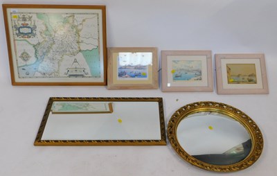 Lot 2234 - A circular convex mirror, one other...