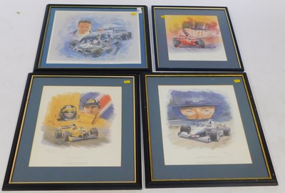 Lot 2236 - Four framed and glazed pictures, including one...