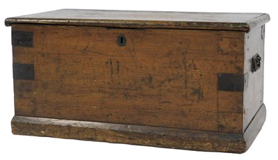 Lot 766 - A Victorian scumbled pine blanket box, the...