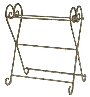 Lot 770 - A Victorian white painted wrought iron towel...