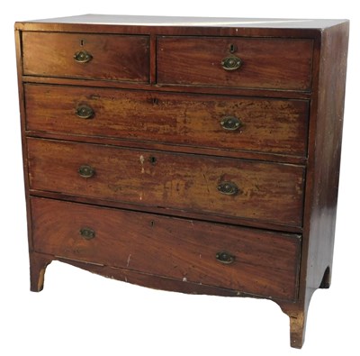 Lot 776 - A 19thC mahogany chest, of two short and three...