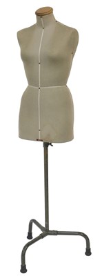 Lot 782 - A dress maker's mannequin, on a green painted...