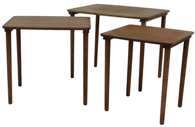 Lot 783 - A nest of three Danish teak Mobelintarsia...
