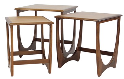 Lot 787 - A nest of three G-Plan teak tables, each...