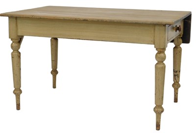 Lot 796 - A Victorian pine single drop leaf kitchen...