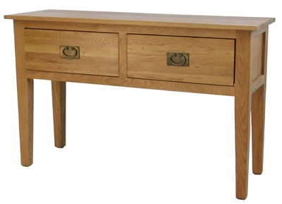 Lot 800 - A contemporary oak side table, the rectangular...