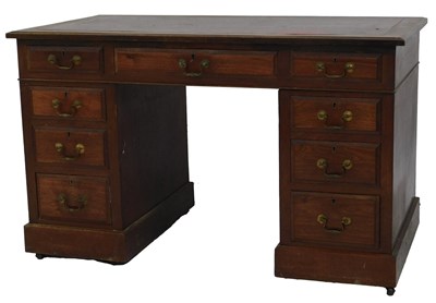 Lot 809 - A late 19th/early 20thC walnut twin pedestal...