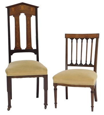 Lot 813 - An Art Nouveau influence mahogany and inlaid...