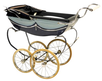 Lot 2240 - A Silver Cross coach-built pram, in blue trim,...