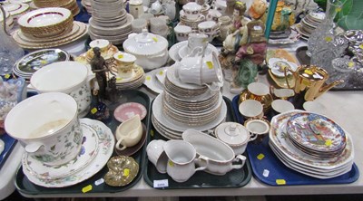 Lot 2253 - A blush coloured part tea service, items...