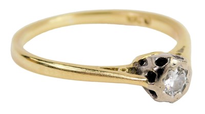 Lot 342 - An 18ct gold and diamond solitaire ring, in an...