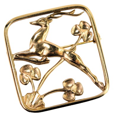 Lot 310 - A 9ct gold brooch, designed by Geoffrey...