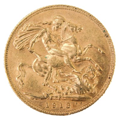Lot 315 - A George V gold full sovereign 1913, 8.0g.