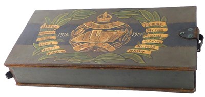 Lot 100 - A WWI period ammunition box, for the Hotchkiss...
