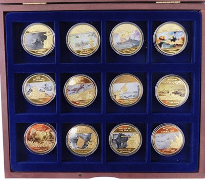 Lot 111 - A boxed set of gold plated 75th anniversary of...