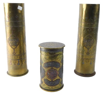 Lot 114 - A German 1918 75mm trench art shell...