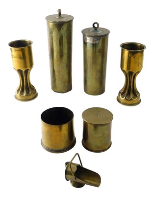 Lot 117 - A British 1916 dated 13 pdr 9 CWT shell case,...