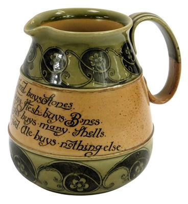 Lot 520A - A Royal Doulton stoneware jug, with printed...
