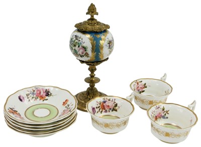 Lot 522A - A Continental gilt metal and porcelain pot...