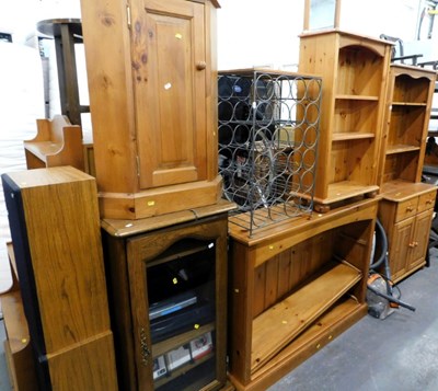 Lot 1502 - A group of furniture, including a pine two...