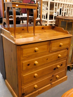 Lot 1505 - A pine chest of drawers, with gallery to top,...