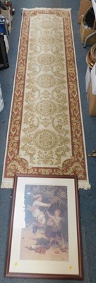 Lot 2134a - A machine-made rug, and a Pears print.