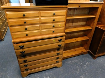 Lot 1529 - A group of pine furniture, to include a chest...