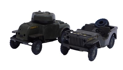 Lot 149 - A Tri-ang Minic clockwork Jeep No. 2 and a Tri-...