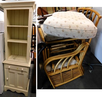 Lot 1592 - A bamboo conservatory style rocking chair and...