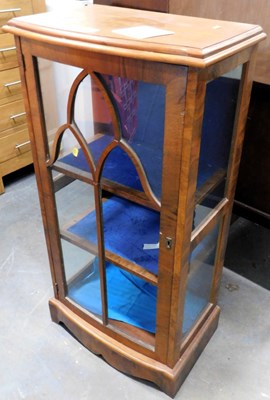 Lot 1603 - An early 20thC walnut veneer display case,...