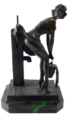 Lot 1 - After B C Zheng. Lady collecting water, an...
