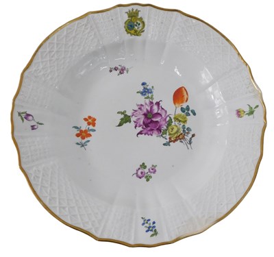 Lot 3 - A 19thC Dresden porcelain dish, decorated with...