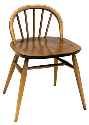 Lot 817a - An Ercol light elm dressing table chair, bears...