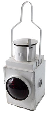 Lot 165 - A British Rail lamp with red lens, later...
