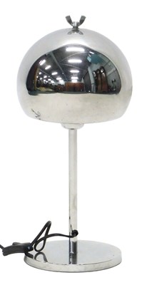 Lot 172 - A 1970s/80s chrome plated lamp, with mushroom...