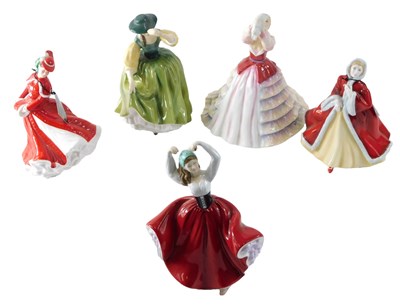 Lot 174 - Five Royal Doulton porcelain figurines,...