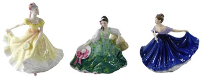 Lot 176 - Three Royal Doulton porcelain figurines,...