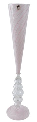 Lot 111 - A Venetian Venini Murano glass vase, with pink...