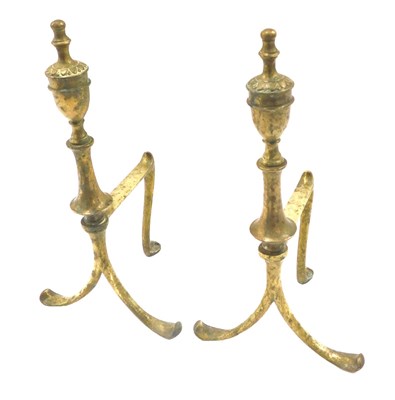 Lot 200 - A pair of early 20thC brass Art Nouveau style...
