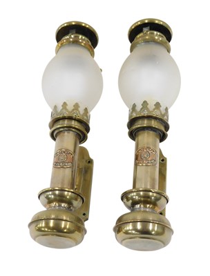 Lot 201 - A pair of reproduction White Star Line brass...