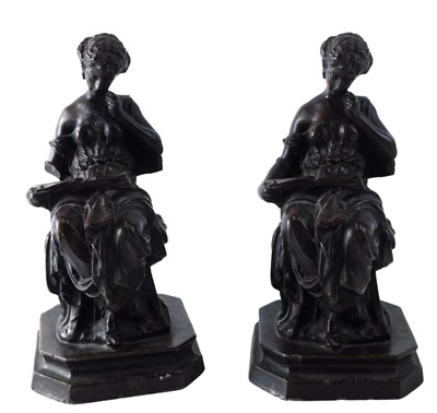 Lot 247 - A pair of bronze effect composition...