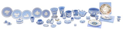 Lot 249 - A large quantity of Wedgwood blue Jasperware,...