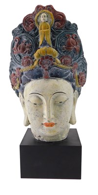 Lot 269 - A modern composition Buddha's head, with...